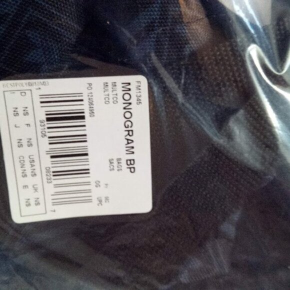 Adidas Black & Blue Monogram Laptop Backpack Book Bag Padded Adjustable Straps - Picture 12 of 12